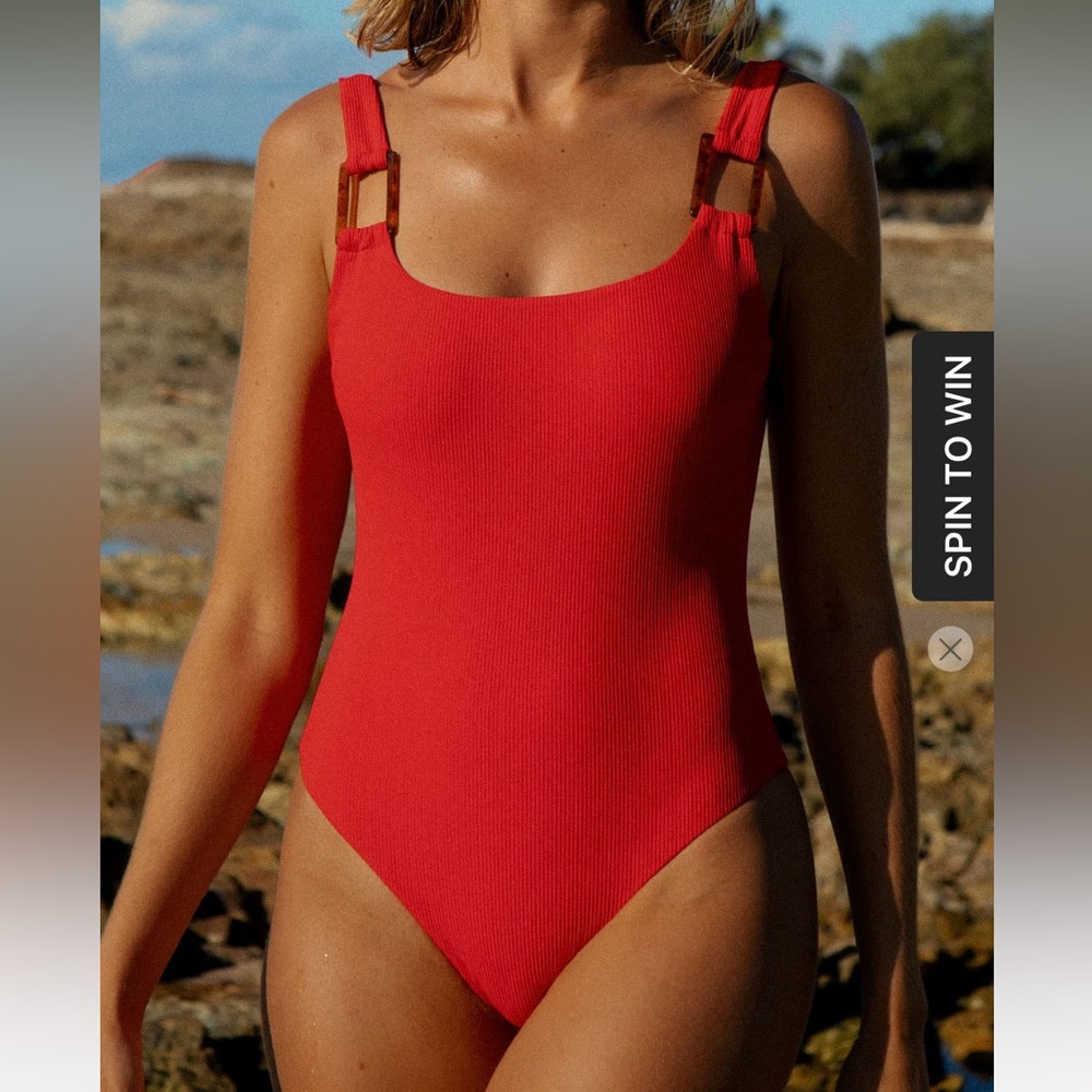 Berlook red one piece bathing suit